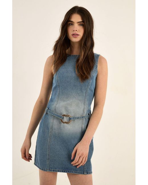 Nasty Gal Blue Ring Trim Detail Mini Dress
