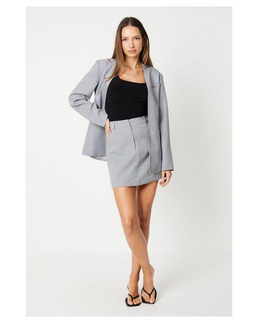 Dorothy Perkins Gray Gingham Mini Skirt