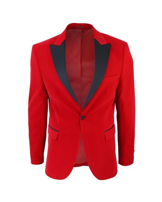 TruClothing Red Velvet Dinner Tuxedo Suit Jacket Blazer for men