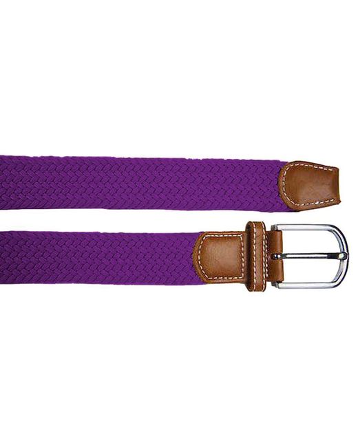 Asquith & Fox Purple Woven Braid Stretch Belt for men