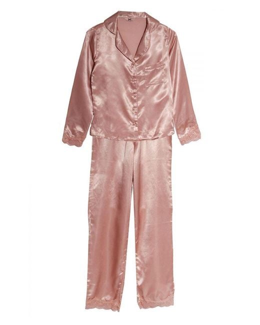 Boux Avenue Pink Satin Pyjama Set