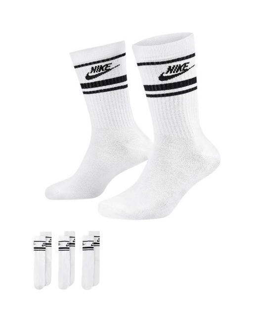 Nike White Socks Sportswear Dri-Fit Crew 3 Pairs for men