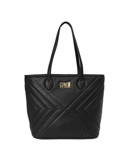 Roberto Cavalli Black Large Tote Bag With Pouch Cchb0228