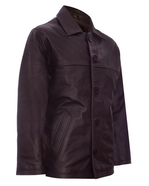 Infinity Leather Blue Classic Cowhide Leather Box Jacket for men