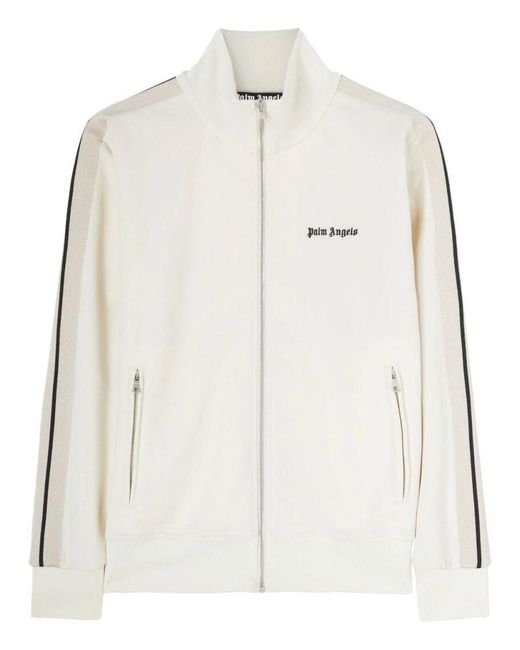 Palm Angels White Track Logo Print Jacket for men
