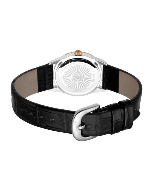 Roberto Cavalli Black Rc5L035L0035 Quartz Stainless Steel Leather 5 Atm 28 Mm Watch
