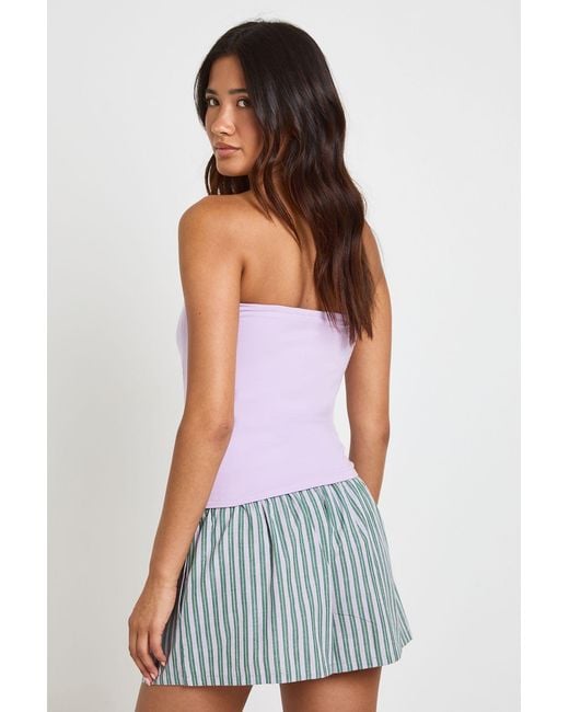 Boohoo White Stripe Elasticated Waist Shorts