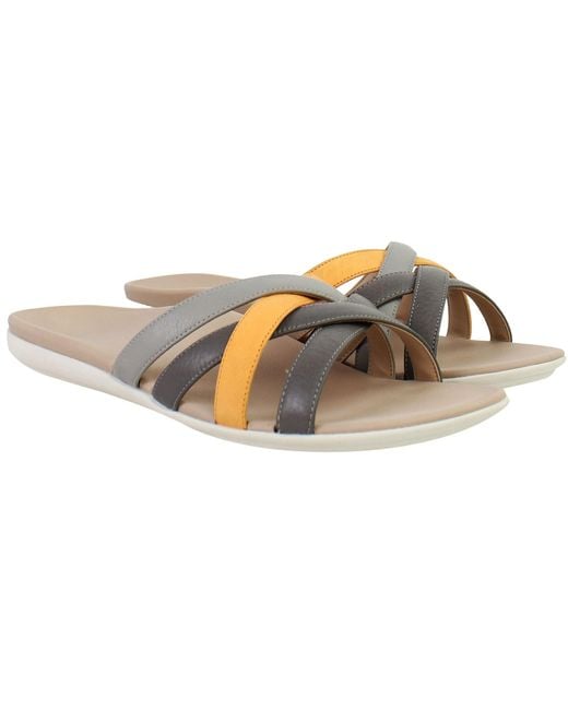 Vionic Gray Dava Sliders Leather