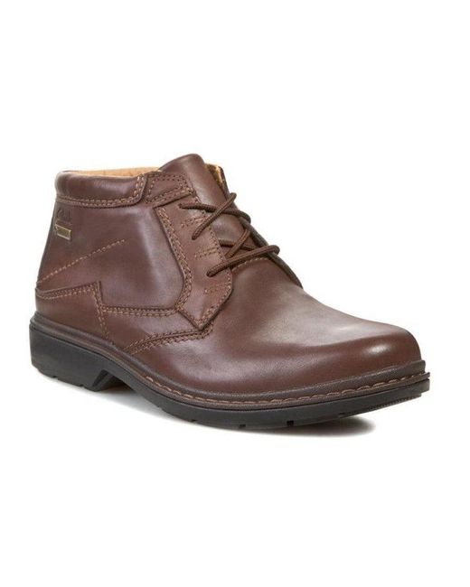 Clarks Brown Rockie Hi Gtx Leather Boots for men