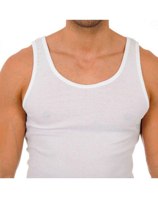 Abanderado White Classic Wide Strap T-Shirt 0980 for men