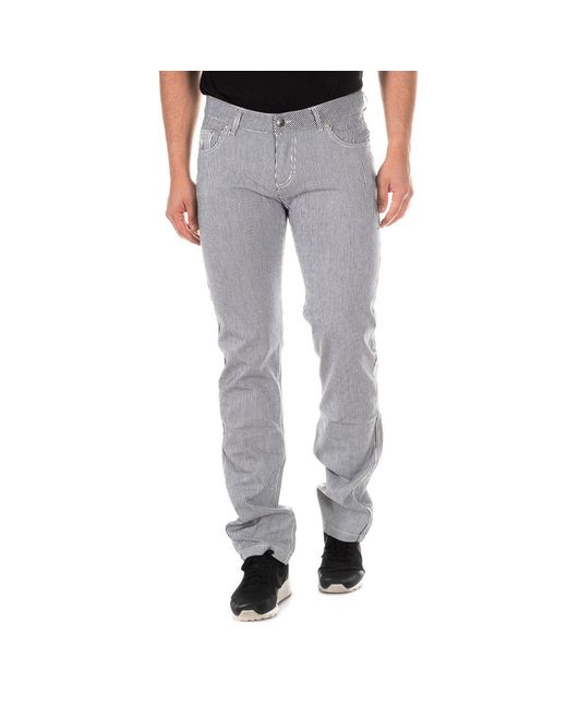Armand Basi Gray Long Straight Cut Low Trousers Agh0025 for men