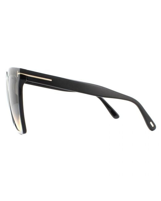 Tom Ford Black Sunglasses Sabrina 02 Ft0764 01B Shiny Smoke Gradient
