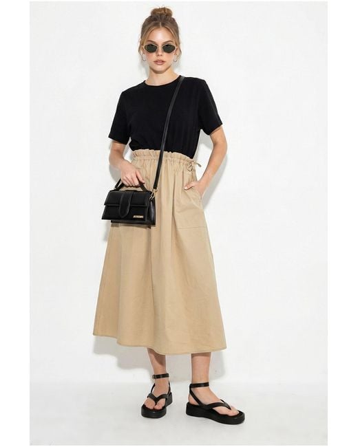 Bianco Lucci Multicolor Cotton Blend Midi Dress