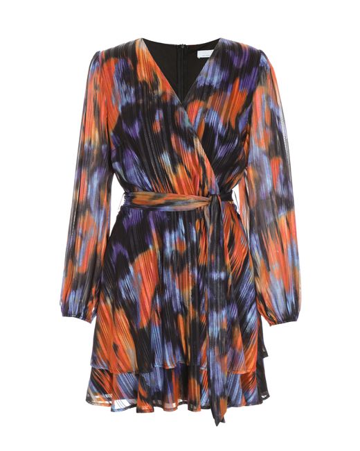 Quiz Multicolor Smudge Print Skater Dress