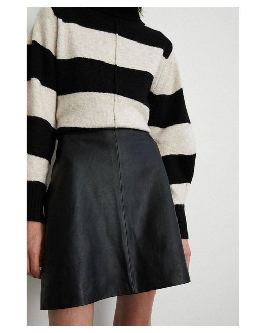 Warehouse White Real Leather Clean Pelmet Skirt