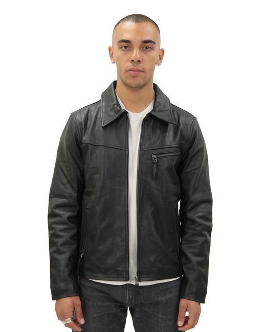 Infinity Leather Black Harrington Cow Hide Jacket-Lima for men