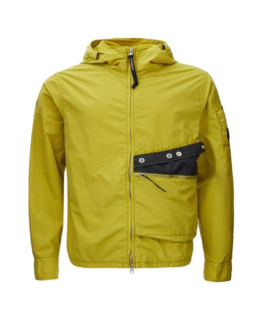 C P Company Yellow Tech Fabric Lime Jacket for men