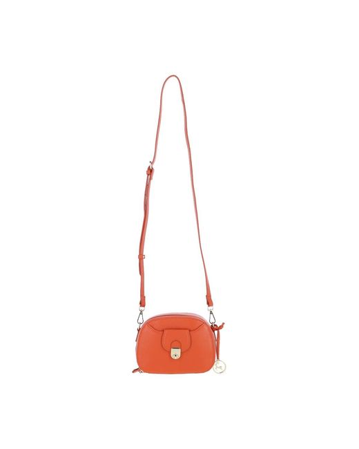 Ashwood Leather Orange Real Compact Crossbody Bag With Adjustable Strap