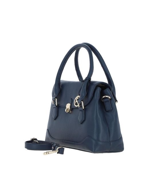 Ashwood Leather Blue Premium Shoulder Bag With Detachable Crossbody Strap