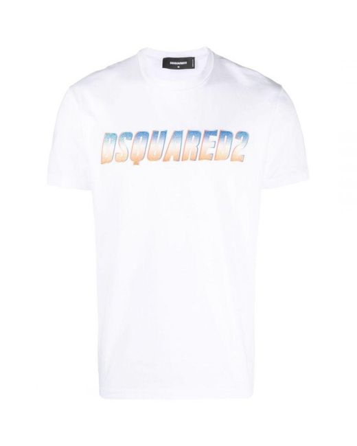 DSquared² White Sparkle Logo Cool Fit T-Shirt for men