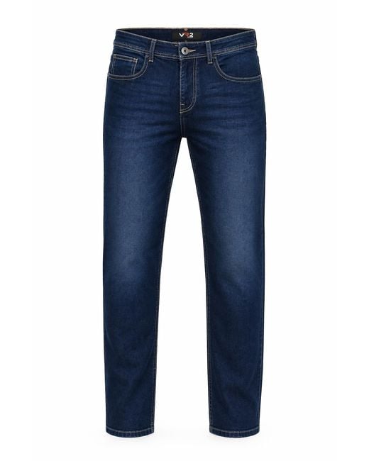 VR2 Denim Blue Slim Fit Jeans Casual Pants for men
