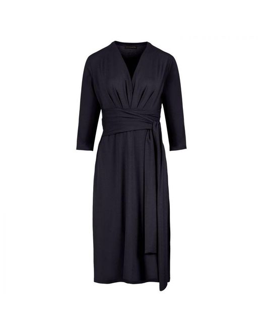 Conquista Blue Empire Line Dress With Belt