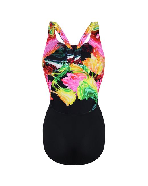 Speedo Blue Colourblend Flower Placement Digital Powerback Swimming Costume