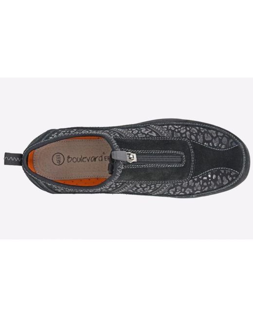 Boulevard Black Limoges Centre Zip Leisure (Wide Fit)