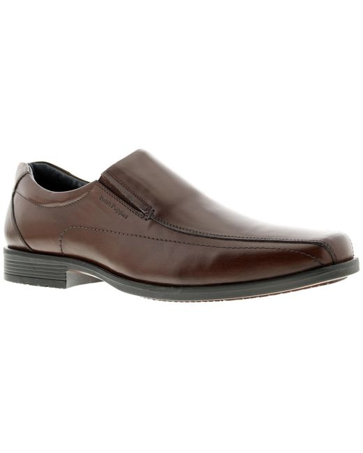Hush Puppies Black Brody Slip On Leather Smart Shoes for men