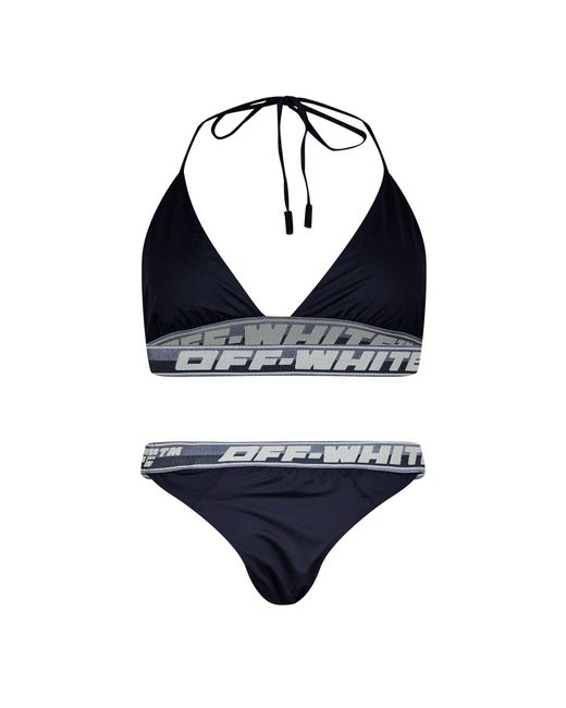 Off-White c/o Virgil Abloh Black Off Bikini Top And Bottom