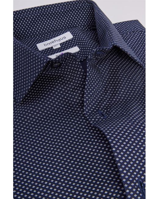Limehaus Blue Long Sleeve Slim Fit Formal Shirt for men