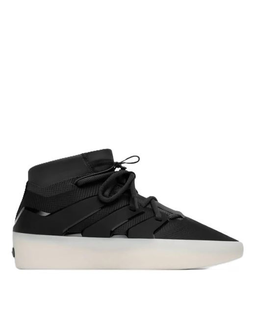 Adidas Black Athletic Hi Top Lace-Up Sneakers for men