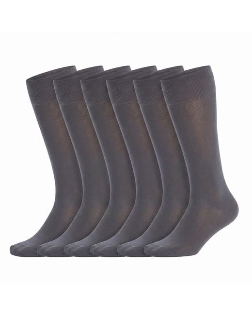 Kisses&Love Gray 6 Pairs Executive Socks Kl66030 for men