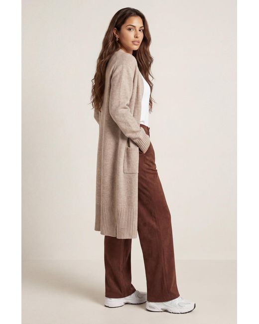 Urban Bliss Natural Mink Longline Wool Cardigan
