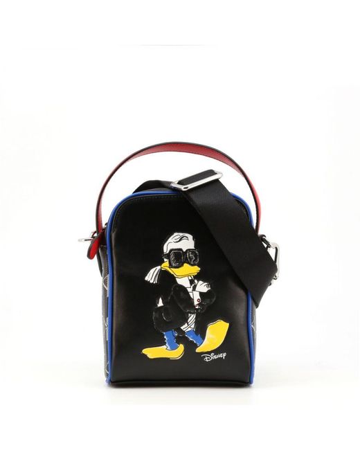 Karl Lagerfeld Black Leather Handbag With Removable Shoulder Strap