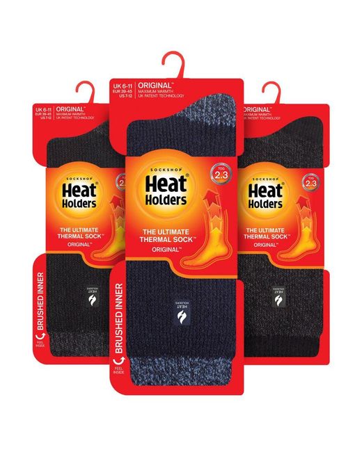 Heat Holders Black 3 Pack Multipack Insulated Thermal Socks For Winter for men
