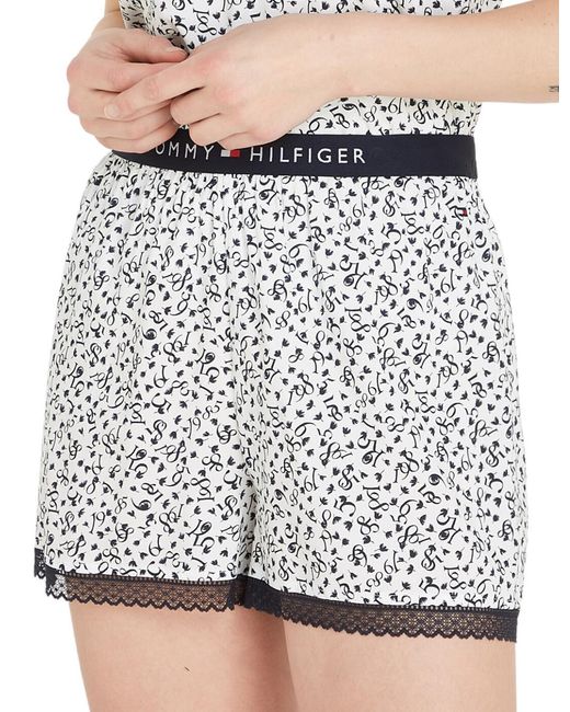 Tommy Hilfiger Gray Uw0Uw04944 Th Original Woven Short Print