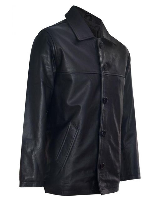 Infinity Leather Blue Classic Cowhide Box Jacket for men