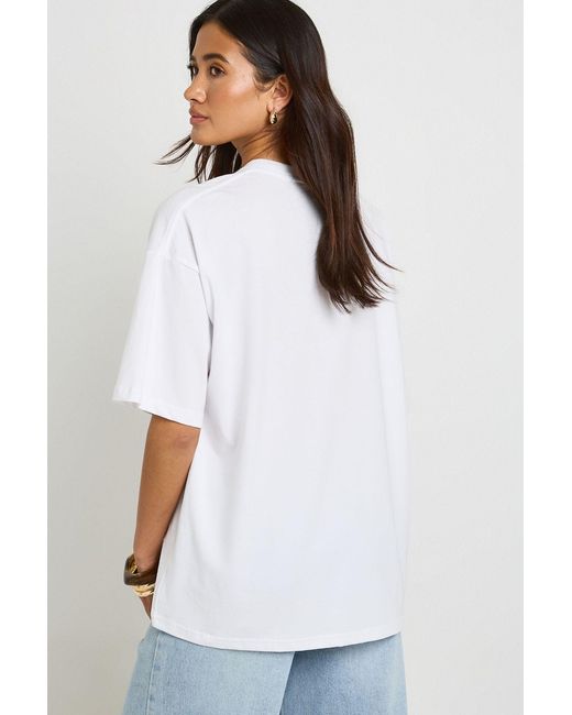 Boohoo White Nueva Yol Printed Slogan T-Shirt