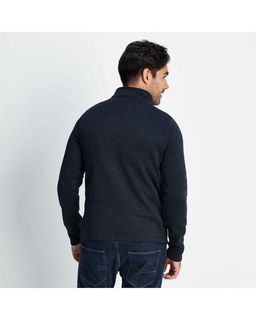 TOG24 Blue Pearson Knitlook Fleece Zipneck Dark Marl for men