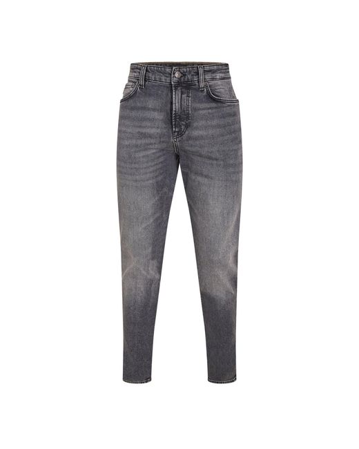 Boss Gray High Rise Slim Fit Five Pocket Jeans for men