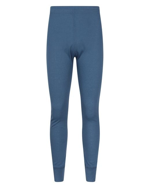 Mountain Warehouse Blue 'Talus' Thermal Base Layer Trousers High Wicking Winter Pants for men