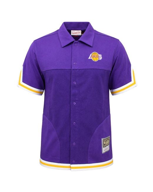 Mitchell & Ness Purple Nba Los Angeles Lakers Warm Up Shooting Shirt for men