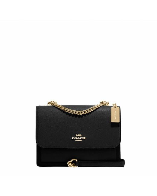 COACH Black Crossgrain Leather Klare Crossbody Bag