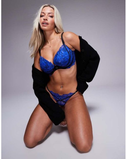 Ann Summers Blue Fuller Bust Nightfall Padded Plunge Bra