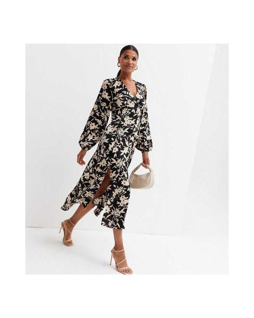 Gini London White Long Sleeves Flare Midi Dress