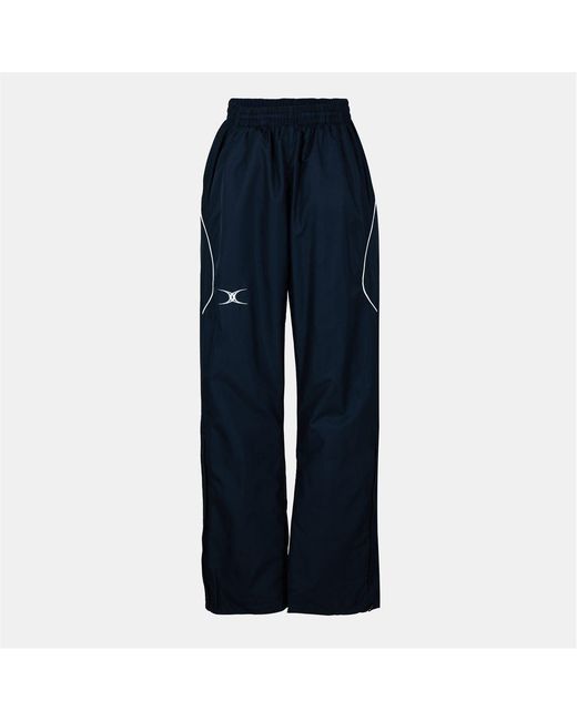 Gilbert Blue Solid Patterned Wide Leg Track Pants
