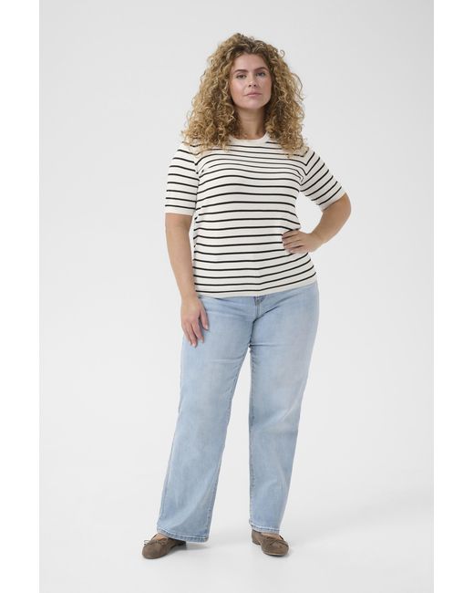 Kaffe Pullover Regular Fit Offwhite in het Blue