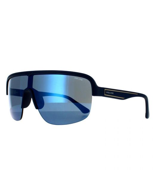 Police Rimless Frame Police Semi Rimless Matte Midnight Mirrored 90041091 in Blue for Men ...