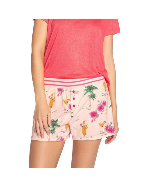 Pj Salvage Pink Ladies Holiday Pyjama Shorts